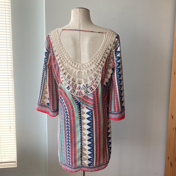 Pink Owl boho crochet back shift dress - Picture 6 of 8